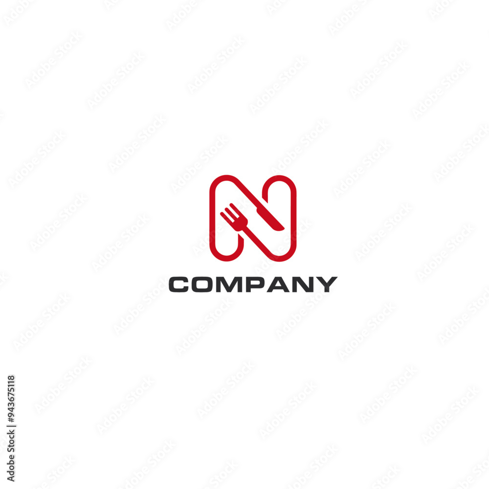 Restaurant Letter N logo flat vector design Restaurant Letter N logo flat vector design