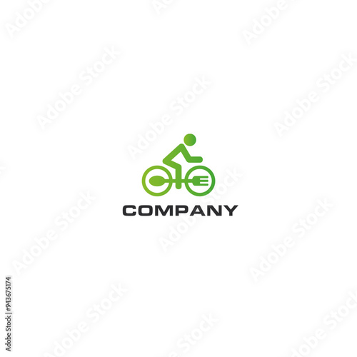 Food delivery logo flat vector design