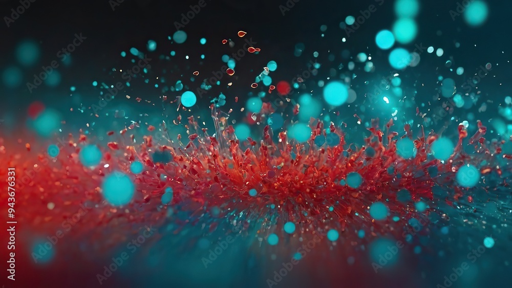 blue, red and turquoise glow particle abstract Bokeh background blue, red and turquoise glow particle abstract Bokeh background
