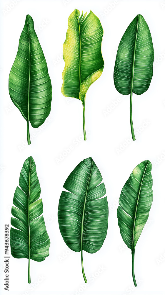 Collection of Tropical Green Leaves