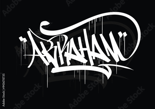 ABRAHAM word graffiti tag style