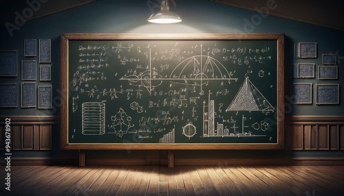 hand drawing a education on blackboard,blackboard with math and science,Fundamentals of Newtonian Physics: Laws of Motion and Force,back to school blackboard photo