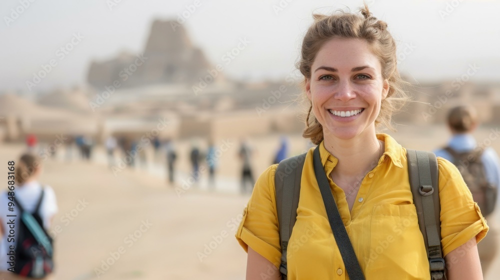 young beautiful woman solo traveler on summer holiday in Egypt, exploring culture, adventure tourism, copy space, wanderlust young beautiful woman solo traveler on summer holiday in Egypt, exploring culture, adventure tourism, copy space, wanderlust
