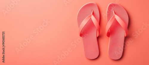 Flip flop shoes top view wi...