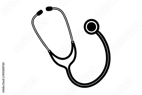 stethoscope silhouette vector illustration