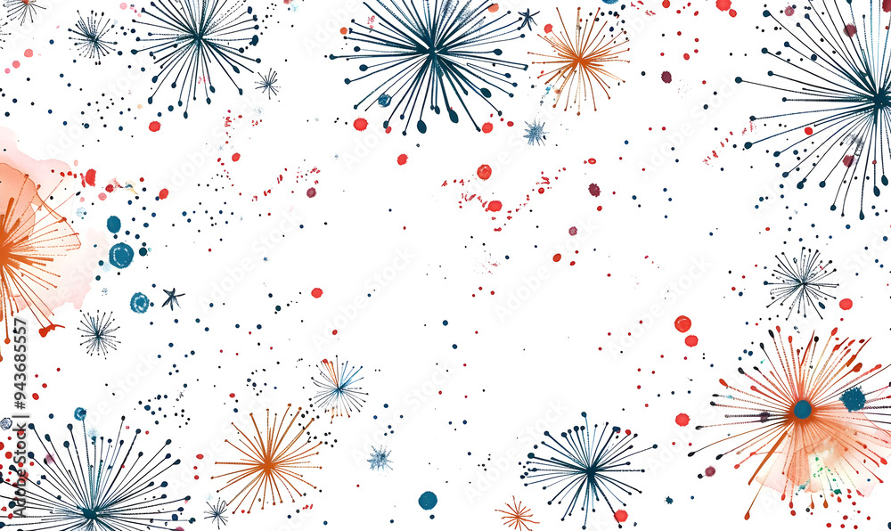 Obraz premium New Year and Christmas card, graphic advertising backgrounds in a doodle 2D illustrator style.