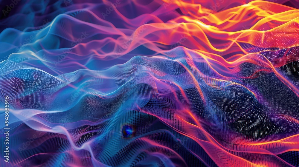 Obraz premium Abstract image of fluid dynamics simulations on a computer screen, representing engineering in action