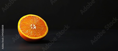 Orange set against a black ...