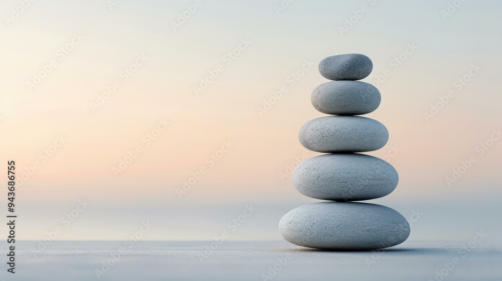 balance stone pyramid on a marble tile floor near window at sunset, spa wellness, relaxation, peaceful ambiance, wallpaper, copy space balance stone pyramid on a marble tile floor near window at sunset, spa wellness, relaxation, peaceful ambiance, wallpaper, copy space