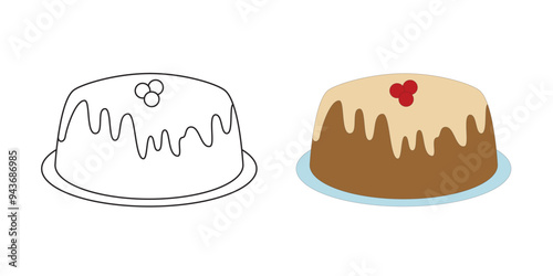 Cake. Torte. Sweets. Dessert. Illustration.