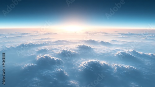 Fading stratus clouds merging with the ozone layer above, creating a smooth, almost imperceptible gradient in the sky, Stratus Fading Ozone, Smooth atmospheric gradient