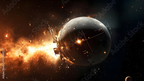 A large spherical spacecraf...
