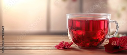Transparent glass cup fille...