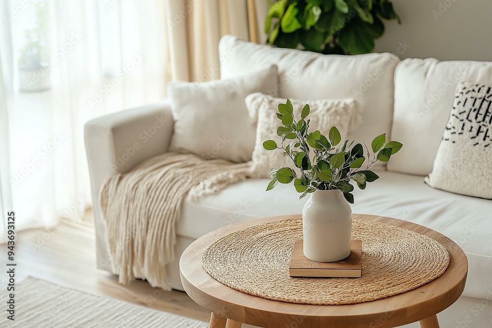 Cozy Modern Living Room with Natural Elements