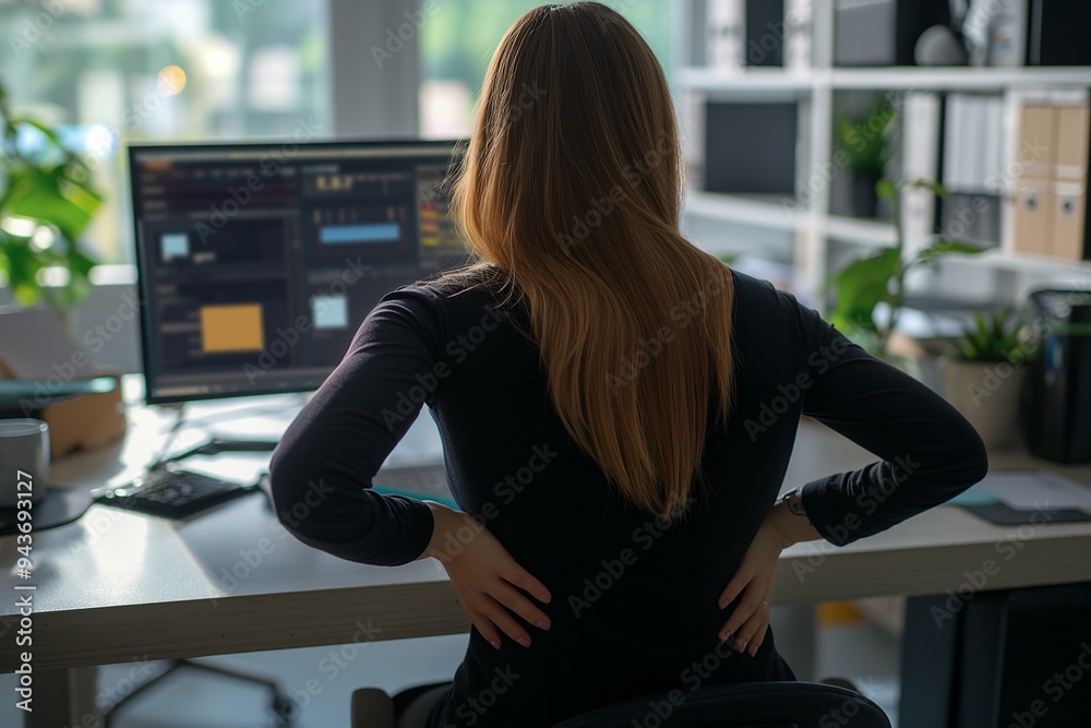 Woman Engaged in Creative Work at Her Modern Office
