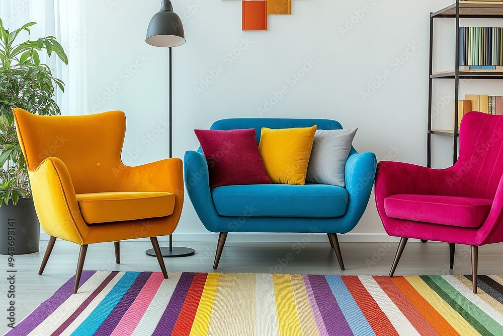 Colorful Interior Design with Modern Chic Furniture