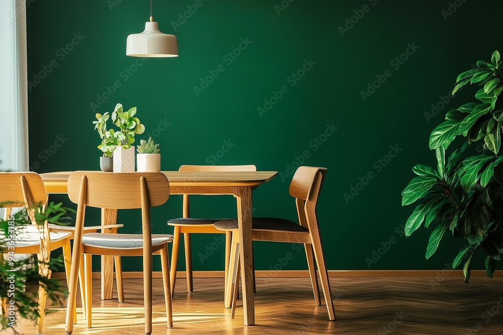 Contemporary Dining Room Elegance with Natural Influences