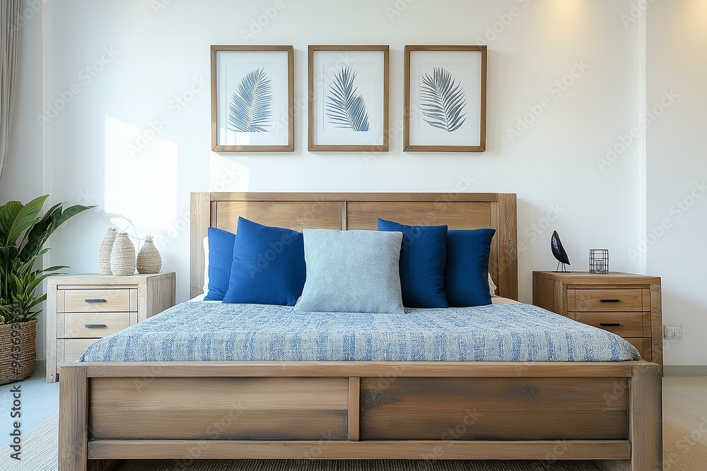 Serene Bedroom Interior Showcasing Modern Design and Decor