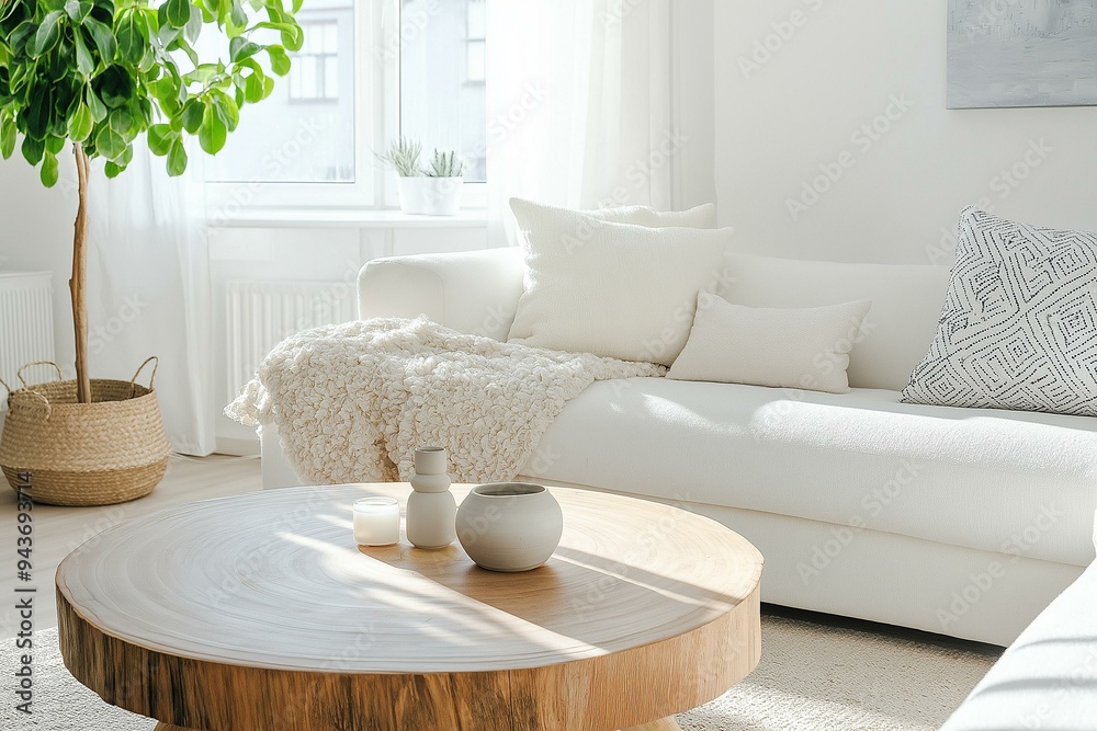 Serene Living Room Display in Modern Scandi Style