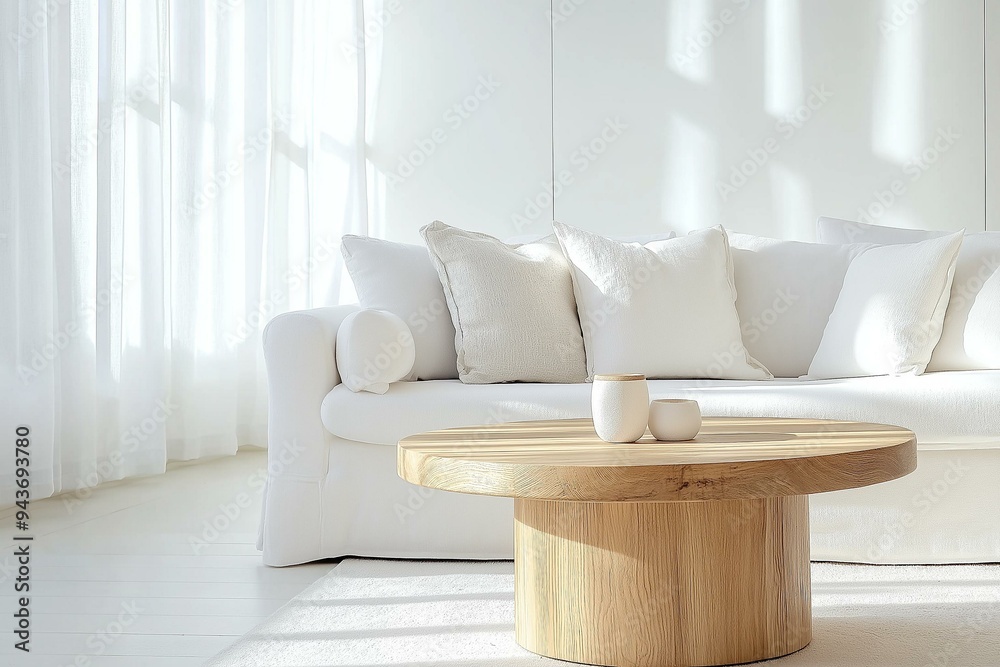 Serene Modern Living Room in Minimalist Style