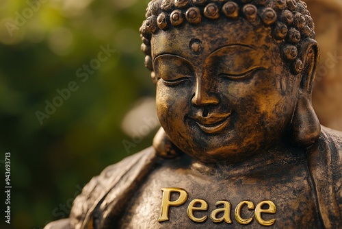Obraz na płótnie Close-Up of a Buddha Statue with