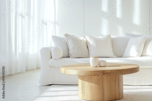 Obraz na płótnie Serene Modern Living Room in Minimalist Style w salonie