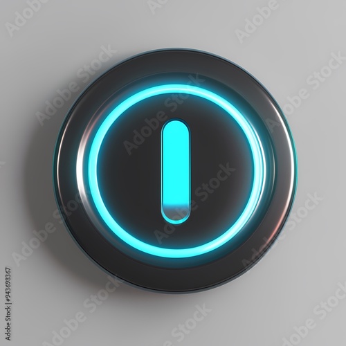 A Circular Button with a Blue Glowing Light