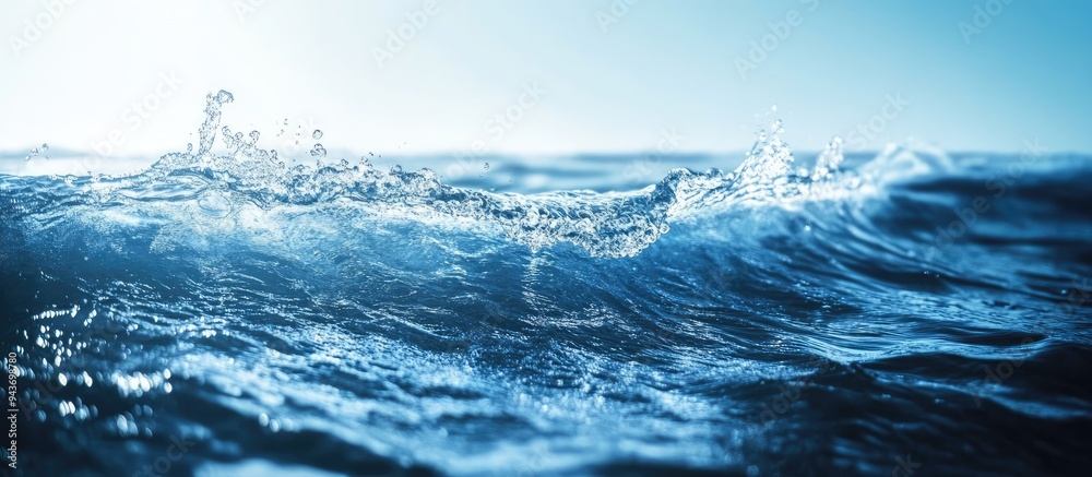Obraz premium Close up of a splash of water in the ocean. with copy space image. Place for adding text or design