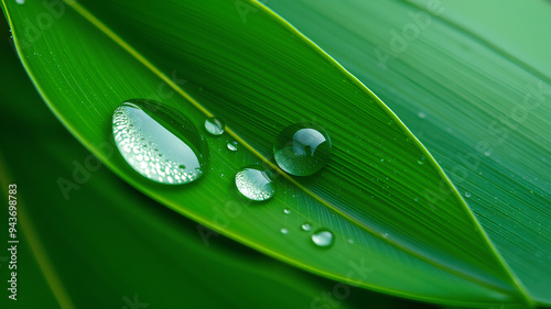 AI image generate leaves and water drop