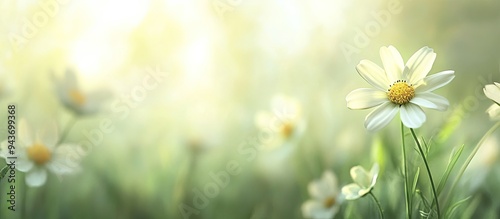 Blurred white daisy featuri...
