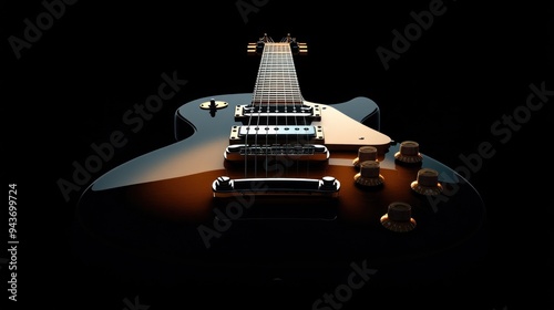 Electric Guitar on Black Background
