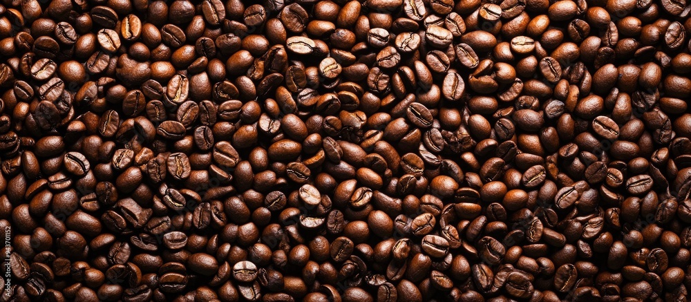 Top view of coffee beans Background featuring roasted coffee beans Coffee texture Copyspace for designers Top view of coffee beans Background featuring roasted coffee beans Coffee texture Copyspace for designers