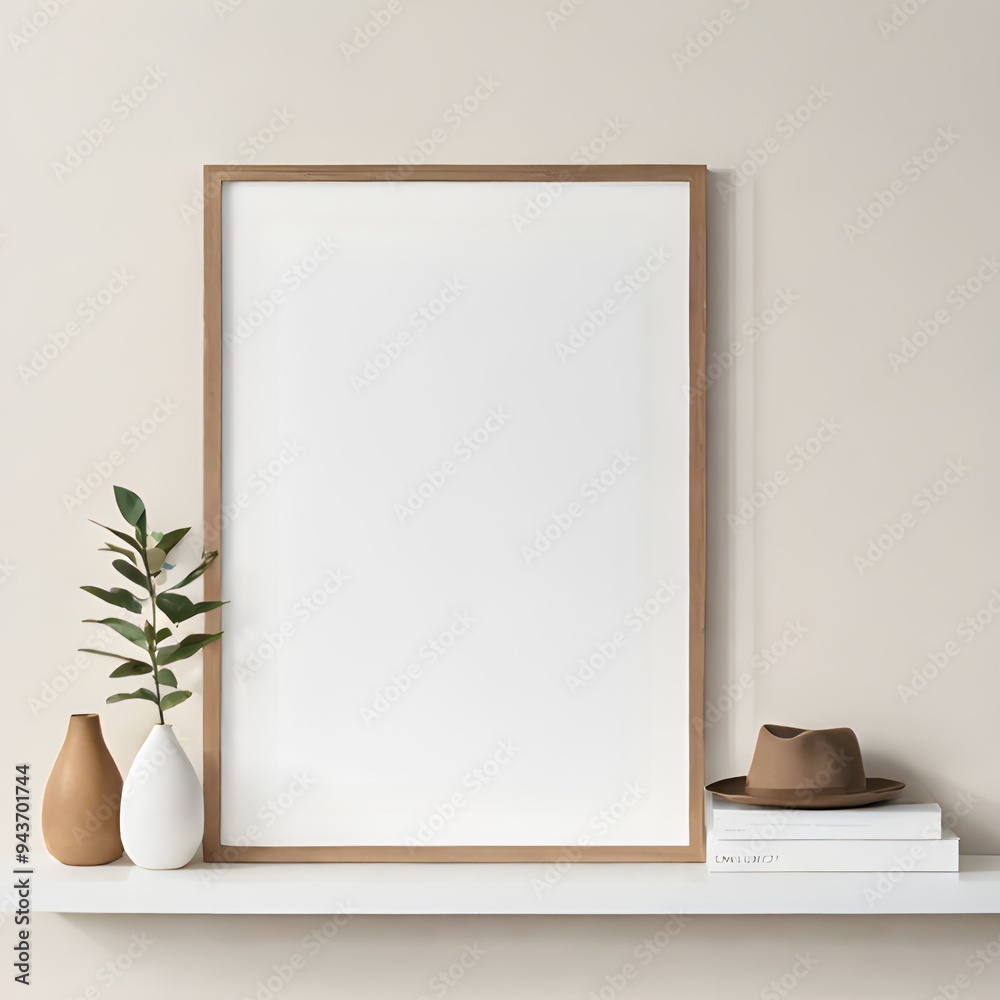 Close up of mockup frame leaning against the wall, mockup frame design, frame mockup Close up of mockup frame leaning against the wall, mockup frame design, frame mockup