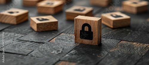 Privacy policy symbol Conceptual words Privacy policy on a wooden block on a lovely grey table with a grey background Business and privacy policy concept Copyspace photo