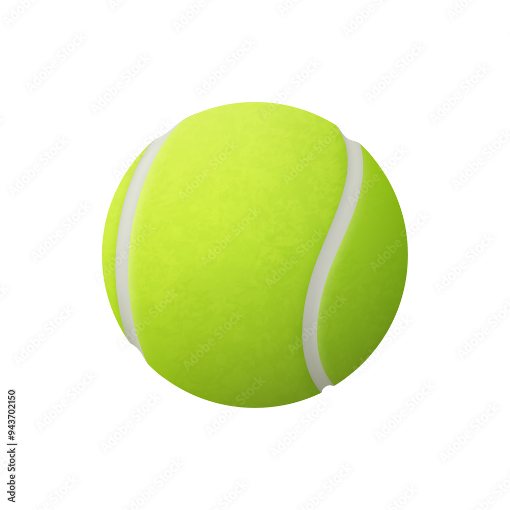 Green or yellow tennis ball, sport playing equipment. Vector realistic flying tennis ball closeup isolated on white background. Tournament or championship symbol Green or yellow tennis ball, sport playing equipment. Vector realistic flying tennis ball closeup isolated on white background. Tournament or championship symbol