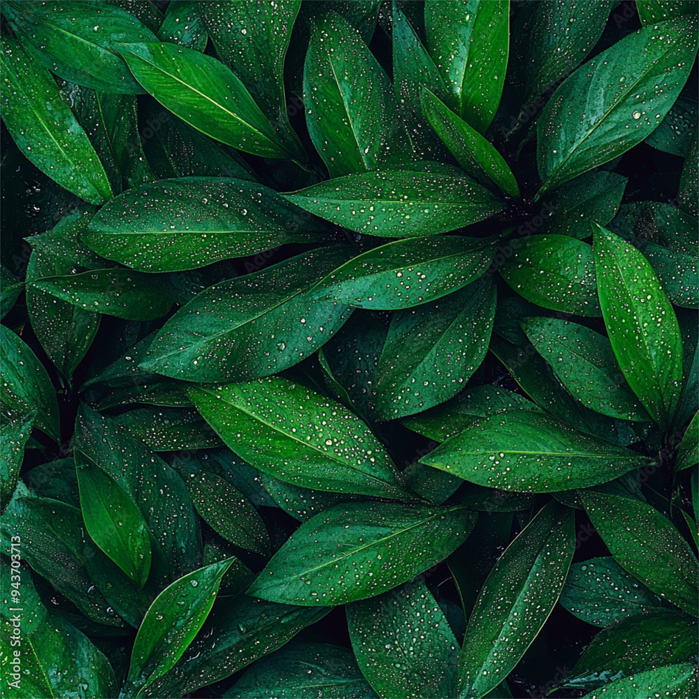 Fototapeta premium Green leaves texture background close up