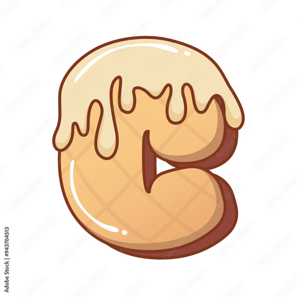 Obraz premium 3D Vanilla Ice Cream Letter C