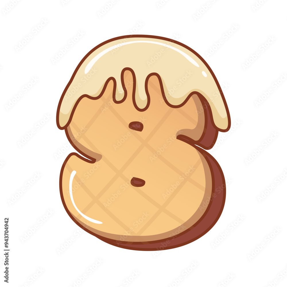 3D Vanilla Ice Cream Number 8