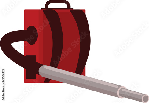 Red chemical sprayer for fumigating crops, helping farmers in their daily agricultural activities