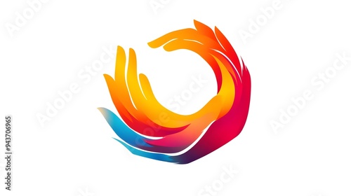 Supporting Diversity: Hands Helping Colorful Logo Design