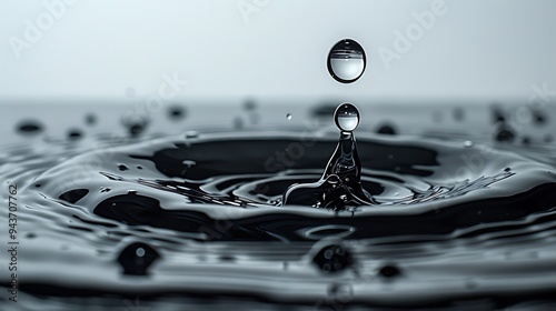 Exploring the solitary journey of a water droplet against a static, unchanged backdrop photo