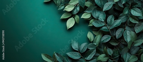 Green foliage on a green ba...