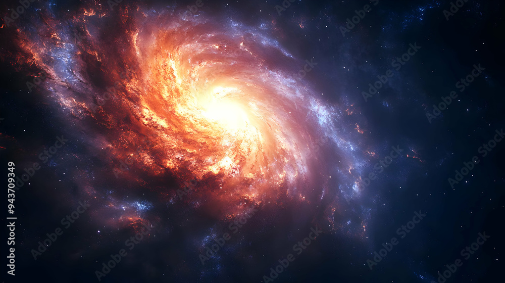 A mesmerizing spiral galaxy with vibrant colors and a bright core. A mesmerizing spiral galaxy with vibrant colors and a bright core.