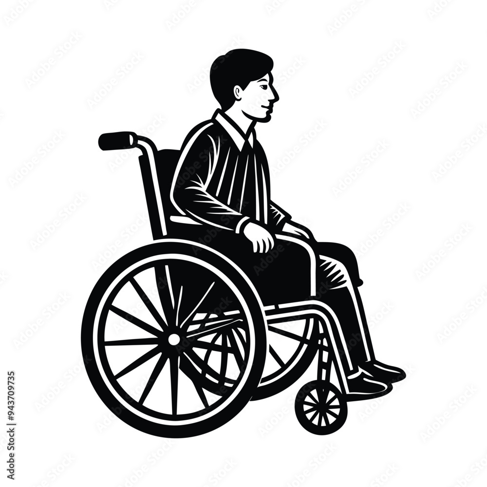 Elegant and Empowering person in Wheelchair with White Background Elegant and Empowering person in Wheelchair with White Background