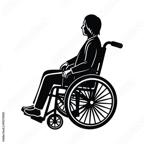 Elegant and Empowering person in Wheelchair with White Background