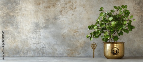 Vintage brass key and handl...