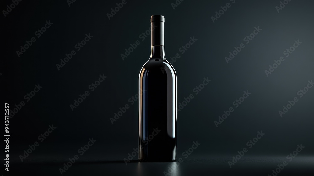 Wine Bottle in Dark Setting Wine Bottle in Dark Setting