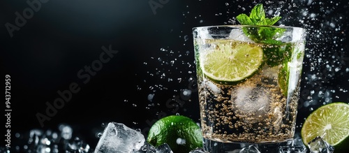 A glass containing cold nat...