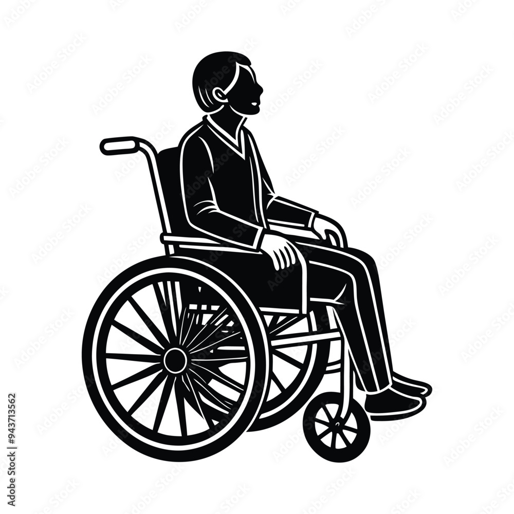 Elegant and Empowering person in Wheelchair with White Background Elegant and Empowering person in Wheelchair with White Background