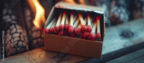 A box of matches sits besid...